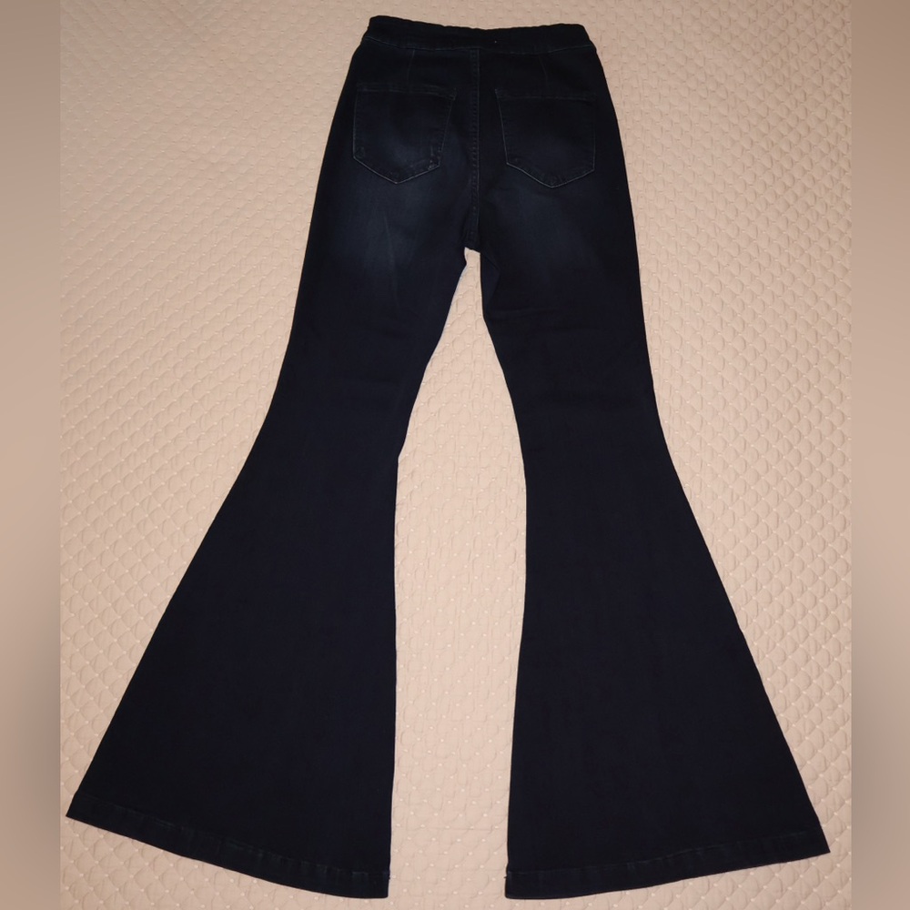 KanCan High-Rise Women's Dark Blue Flare Jeans - Picture 4 of 6